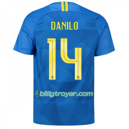 Billige Fotballdrakter Brasil Danilo 14 VM 2018 Bortedraktsett